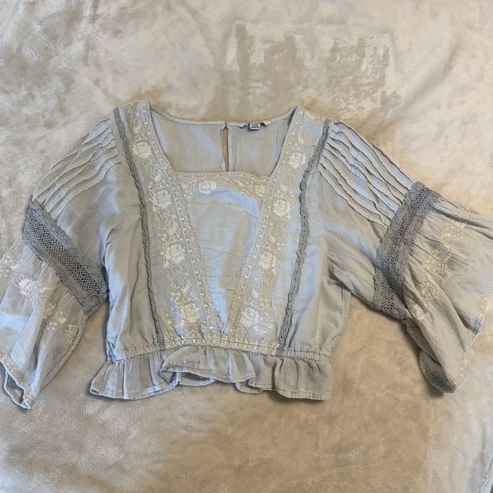 American Eagle Outfitters Soft Gray Blouse